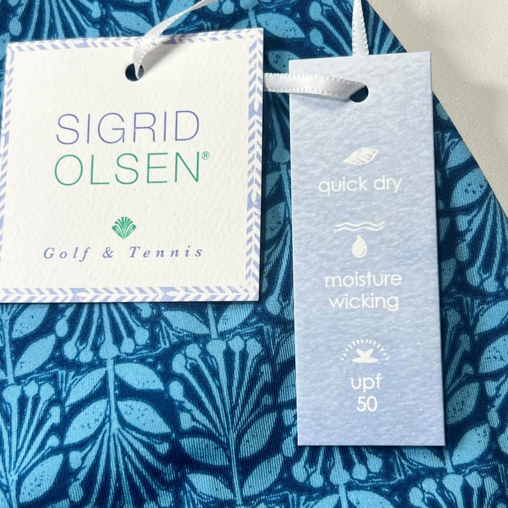 Sigrid Olsen Skort Skirt Box Pleat Blue Sz Large UPF Golf Tennis Pickleball NWT - Picture 5 of 10